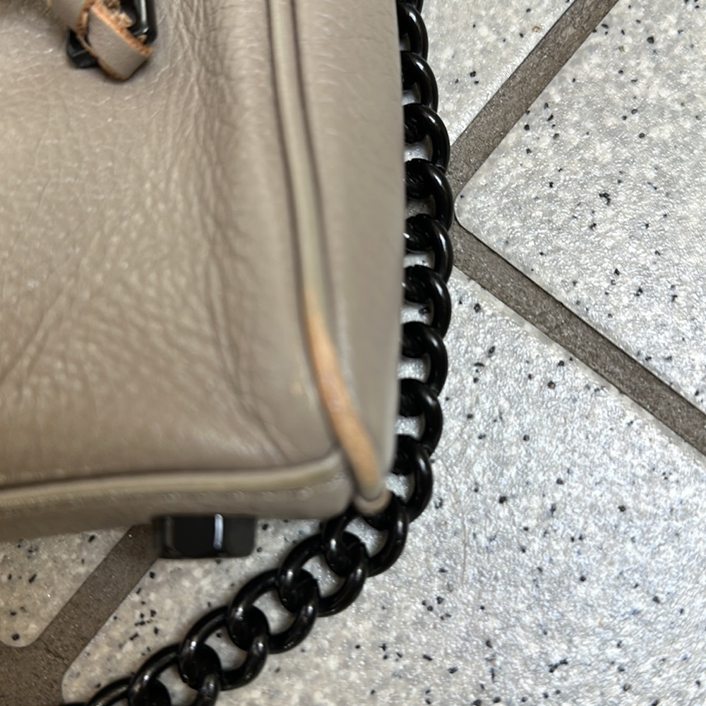 Rebecca Minkoff mini gray crossbody rareblack metal hardware excellent condition - Picture 10 of 12